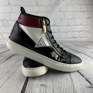 GUESS Men's BARI Colorblock‎ Logo High-Top Sneakers Sz 9